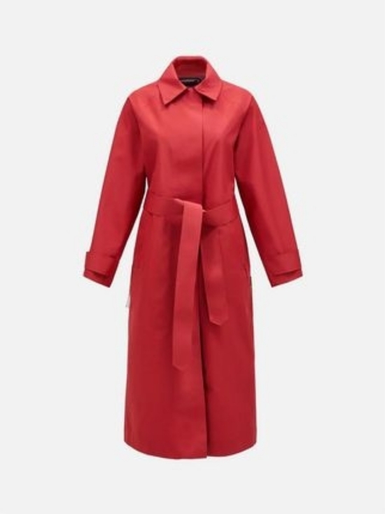 Peak Performance Jackets & Blazers - Peak Performance Red Trench Coat with Tie Belt, Size Medium